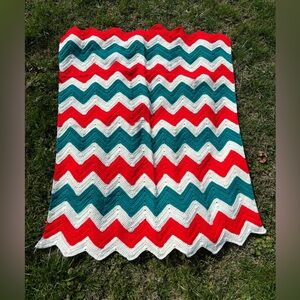 vintage chevron stripe afghan blanket